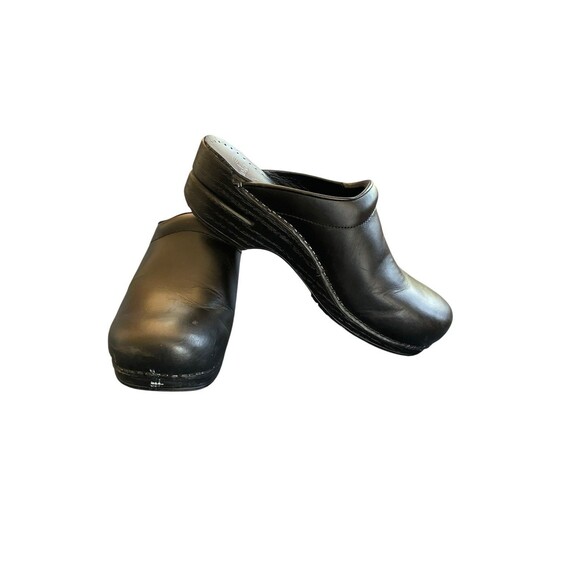 DANSKO Sonja Black Cabrio Leather Clogs Slip-on Open Back Shoes Mules 42/11.5-12 - Picture 1 of 10